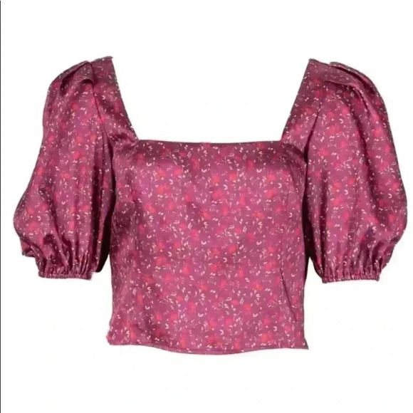 🆕Senlis Whispy Rose Michele Puff Sleeve Top S🆕 - Picture 3 of 15